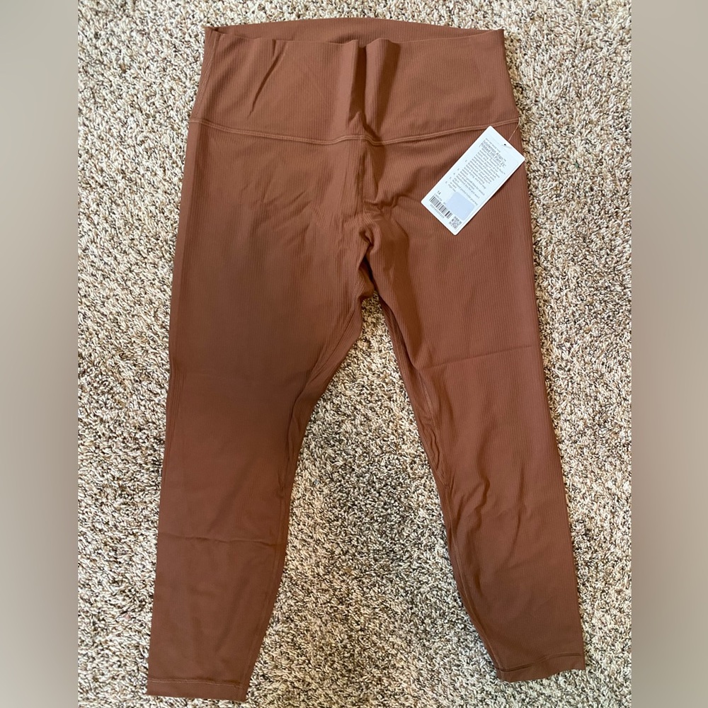 NWT Lululemon Align Ribbed HR Pant 25” (Roasted Brown 14)